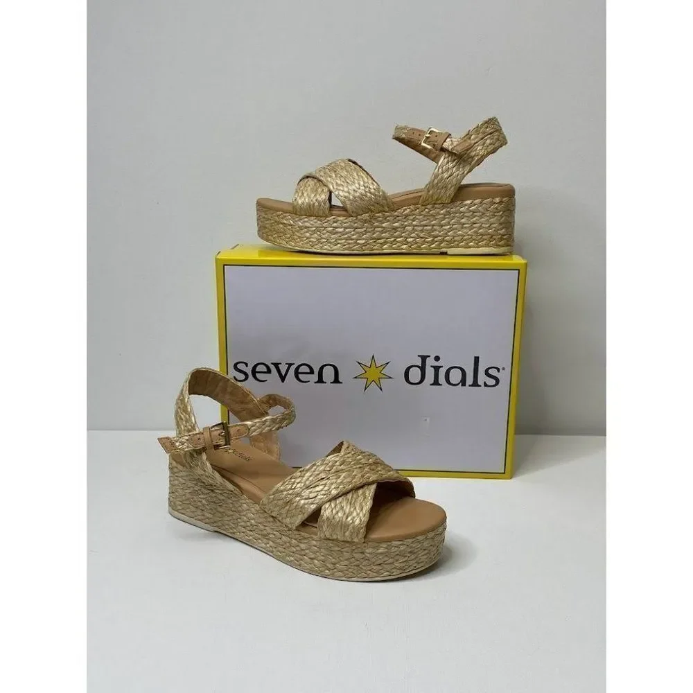 Seven Dials Virginia Espadrille Wedge Sandals Shoes 9.5‎ Women's Adjustable NEW